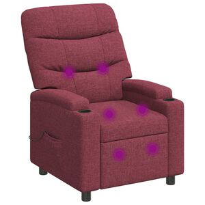 vidaXL Atlo&scaron;iamas masažinis krėslas Vyno raudona 75 x 93 x 102 cm