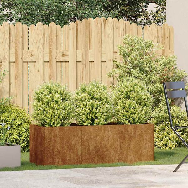 vidaXL Lovelis, rūdžių, 120x40x40cm, oro sąlygoms atsparus plienas