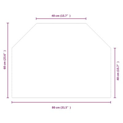 vidaXL Židinio stiklo plokštė, 80x60 cm, šešiakampė
