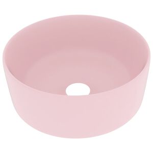 vidaXL Prabangus praustuvas, matinis rožinis, 40x15cm, keramika