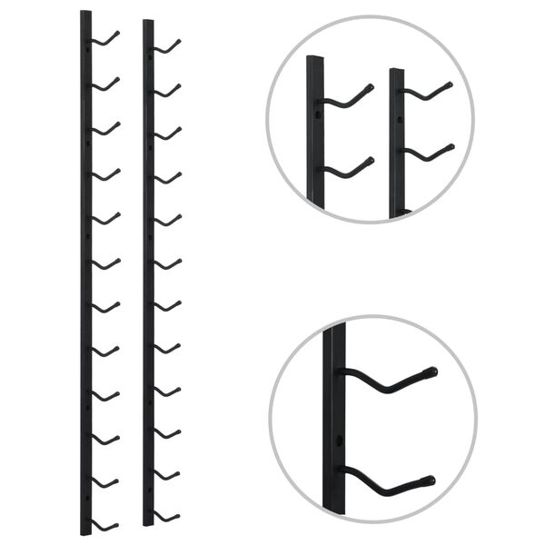 vidaXL Prie sien. mont. stovas vynui skirtas 12 but., juodos sp., gel.