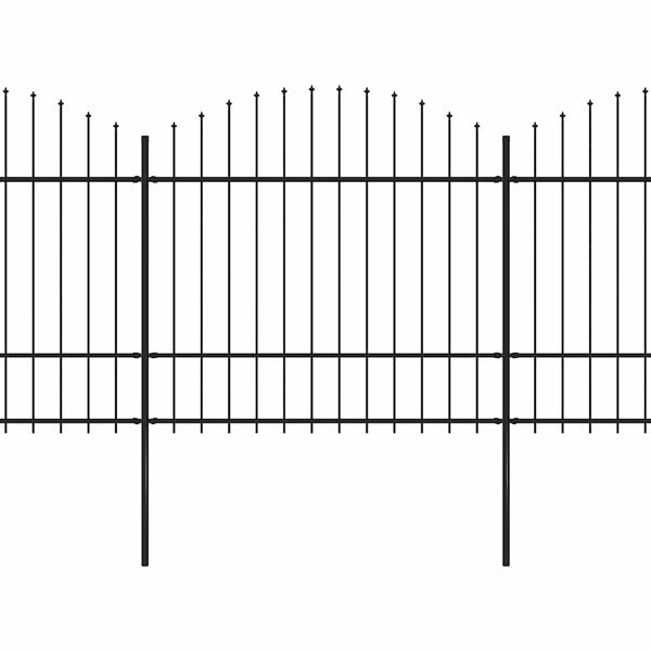 vidaXL Sodo tvora su ie&scaron;meliais, plienas, 1426x175 cm, juoda