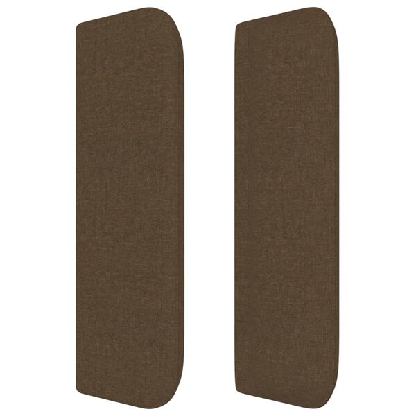 vidaXL Galvūgalis su auselėmis, tamsiai rudos,163x16x78/88 cm, audinys