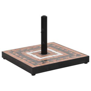 vidaXL Skėčio stovas, terakota ir baltos spalvos, kvadratinis, 12kg