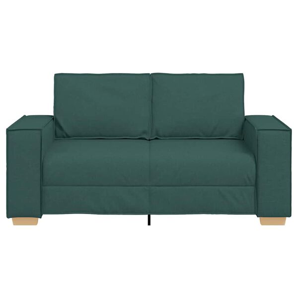 vidaXL Dvivietė sofa, tamsiai žalia, 160x78x84 cm, audinys