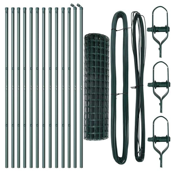 vidaXL Tvora su stulpais Žalia 1.2 x 25 m Plienas