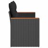 vidaXL Sodo sofa su pagalvėlėmis, dvivietė, juoda, polirotangas