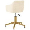 vidaXL Pasukamos valgomojo kėdės, 6vnt., kreminės spalvos, aksomas
