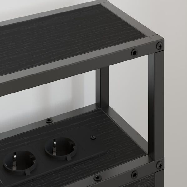 vidaXL Saugojimo galvos atlo&scaron;as juoda ąžuolo 75 cm Apdirbta mediena