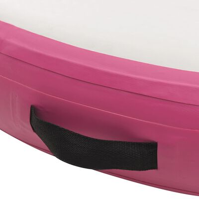 vidaXL Gimnastikos kilimėlis su pompa, rožinis, 100x100x10cm, PVC