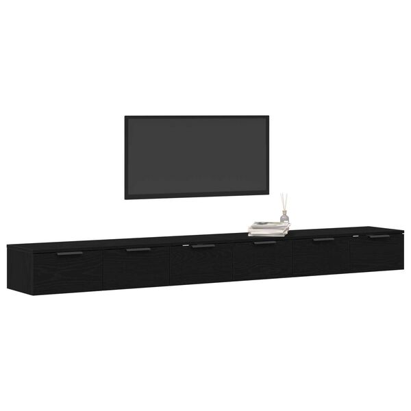 vidaXL Prikabinama spinta 2 pcs Juodas ąžuolas 102 x 30 x 20 cm