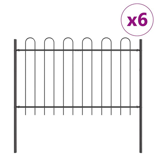 vidaXL Sodo tvora 6 pcs Pilka 10,2 x 1,2 m Miltelinis plienas