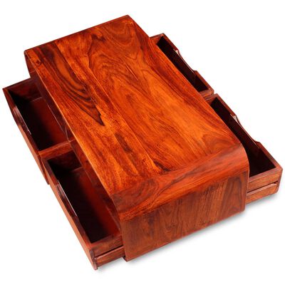 vidaXL Kavos staliukas, rausvosios dalbergijos mediena, 90x40x35 cm