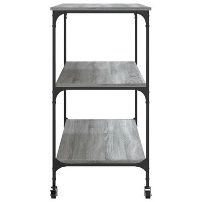 vidaXL Virtuvės vežimėlis, pilkas ąžuolo, 102x50x95cm, mediena