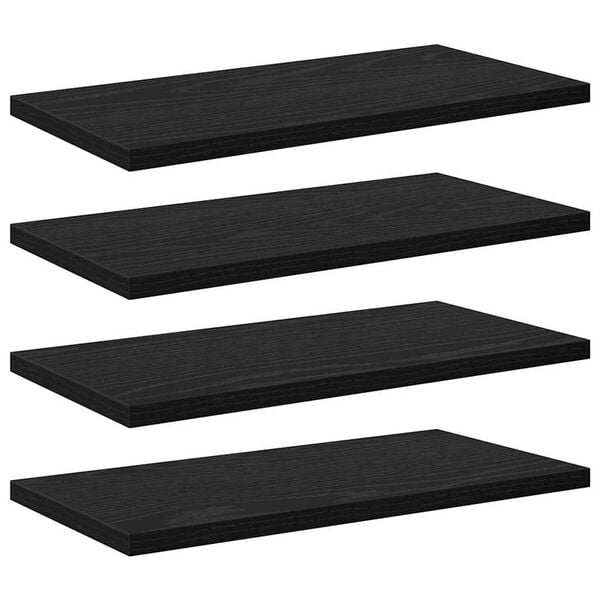 vidaXL Knygų lentyna 4 pcs Juodas 40 x 20 x 1,5 cm Apdirbta mediena