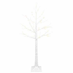 vidaXL Beržinė Kalėdų eglutė Balta 22 x 22 x 120 cm Plastmasė 174 LED