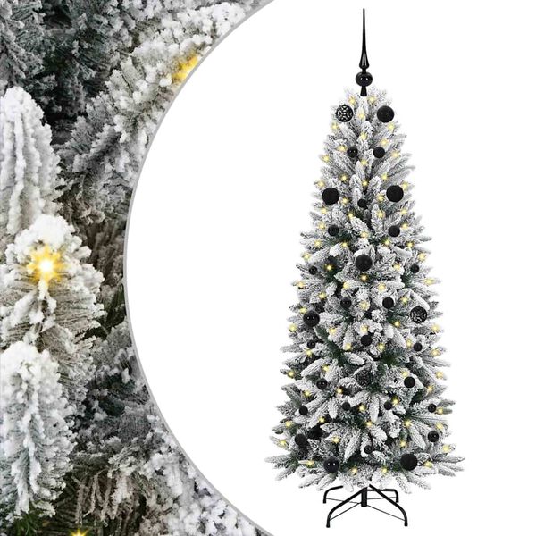 vidaXL Dirbtinė Kalėdų eglutė su 150 LED s stovu Balta 150 cm