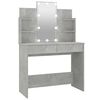 vidaXL Kosmetinis staliukas su LED ap&scaron;vietimu, pilkas, 96x40x142cm
