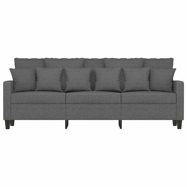 vidaXL Trivietė sofa, tamsiai pilkos spalvos, 180cm, audinys