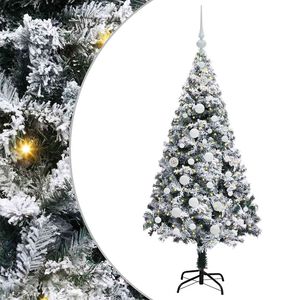 vidaXL Dirbtinė Kalėdų eglutė Balta 150 cm PVC ir Plienas ir Plastikas