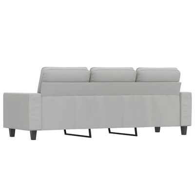vidaXL Trivietė sofa, šviesiai pilka, 180cm, mikropluošto audinys