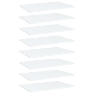 vidaXL Knygų lentynos plok&scaron;tės, 8vnt., baltos, 60x40x1,5cm, MDP