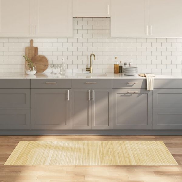 vidaXL Kilimas, &scaron;viesus natūralus, 80x200cm, bambukas, stačiakampis