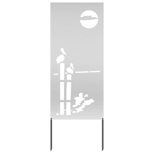 vidaXL Sodo privatumo ekranas „Fretwork“ Sidabro 50 x 140 cm