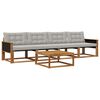 vidaXL Lauko sofos komplektas 5 pcs Natūrali ir &scaron;viesiai pilka