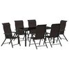 vidaXL Sodo valgomojo komplektas 7 pcs Juodoji kava