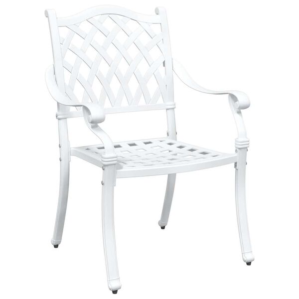 vidaXL Sodo stalo komplektas 3 pcs Balta Liejamasis aliuminis