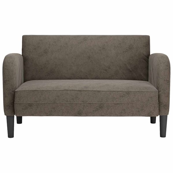 vidaXL Loveseat sofa, tamsiai pilka, 110cm, dirbtinė oda