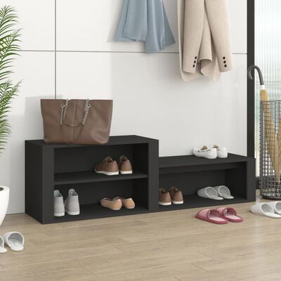 vidaXL Spintelė batams, juodos spalvos, 150x35x45cm, apdirbta mediena