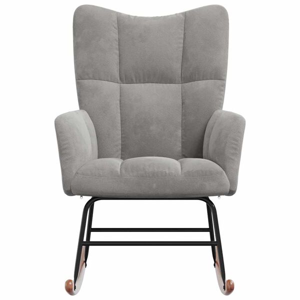 vidaXL Supama kėdė, &scaron;viesiai pilkos spalvos, aksomas