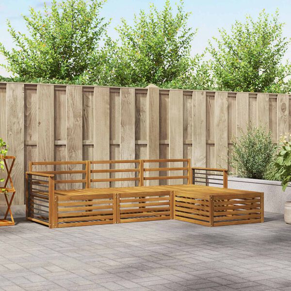 vidaXL Lauko sofos komplektas 4 pcs Natūrali