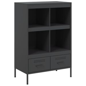 vidaXL Komoda, juodos spalvos, 68x39x101,5cm, plienas
