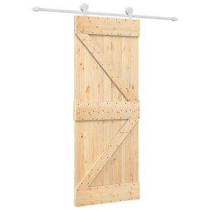 vidaXL Slankios durys Natūrali ir Balta 80 x 210 cm