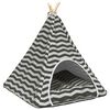 vidaXL Gyvūnų teepee su pagalve Balta ir pilka 60 x 60 x 70 cm