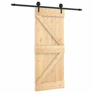 vidaXL Slankios durys Natūrali ir juoda 85 x 210 cm