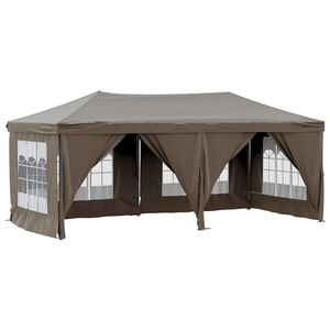vidaXL Proginė palapinė su &scaron;oninėmis sienomis, taupe, 3x6m