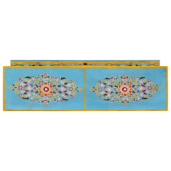 vidaXL Televizoriaus spintelė, mėlyna, 110x30x40cm, mango masyvas