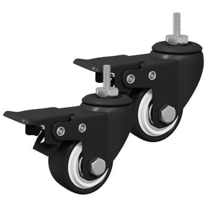 vidaXL Ratukai 2 pcs Juoda M6 x 37 mm Geležis ir nailonas