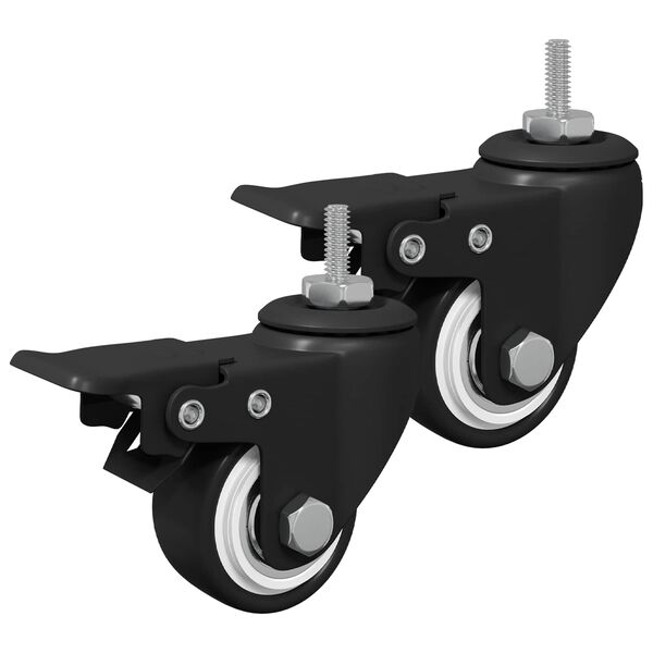 vidaXL Ratukai 2 pcs Juoda M6 x 37 mm Geležis ir nailonas