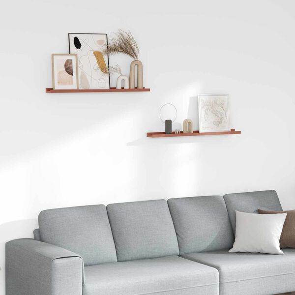 vidaXL Sieninė lentyna 2 pcs Raudona 80 x 9 x 3 cm Apdirbta mediena