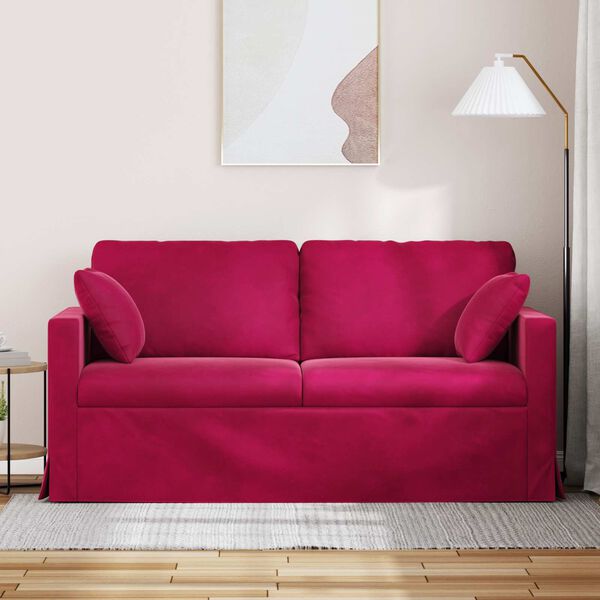 vidaXL Sofa Vyno raudona 158 x 78 x 80 cm Aksomas