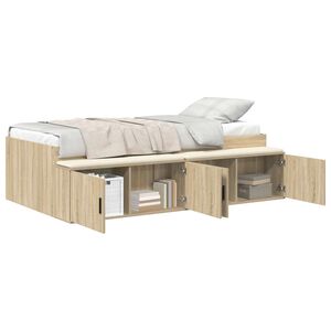 vidaXL Lovos rėmas Sonoma ąžuolas 90 x 200 cm Apdirbta mediena