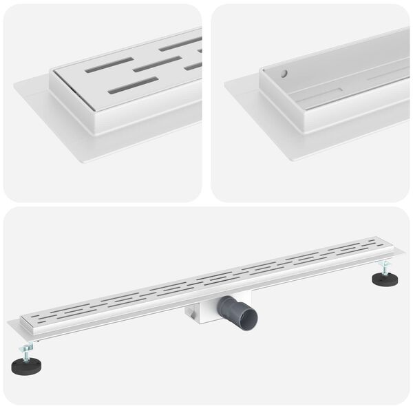 vidaXL Du&scaron;o nutekėjimas su linijiniu dizainu Sidabro 90 cm