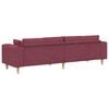 vidaXL Sofa su pagalve Vyno raudona 250 x 77 x 76 cm audinys