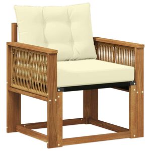 vidaXL Lauko Vidurinis Sofa Kietasis akacijos medis ir Textilene