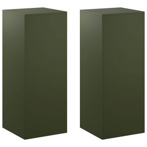 vidaXL Augalų stovas 2 pcs Alyvuogių žalia 40 x 40 x 100 cm Plienas